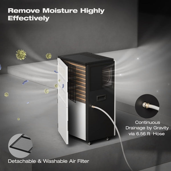 296 Pints Commercial Dehumidifier for 9,000 Sq. Ft. Space Coverage