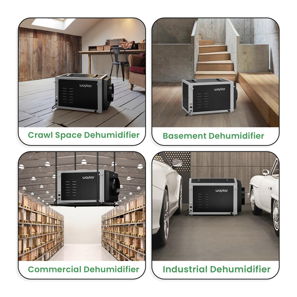 158-Pint Commercial Dehumidifier for Spaces up to 6,500 Sq. Ft with Separate Control Panel and Sensor