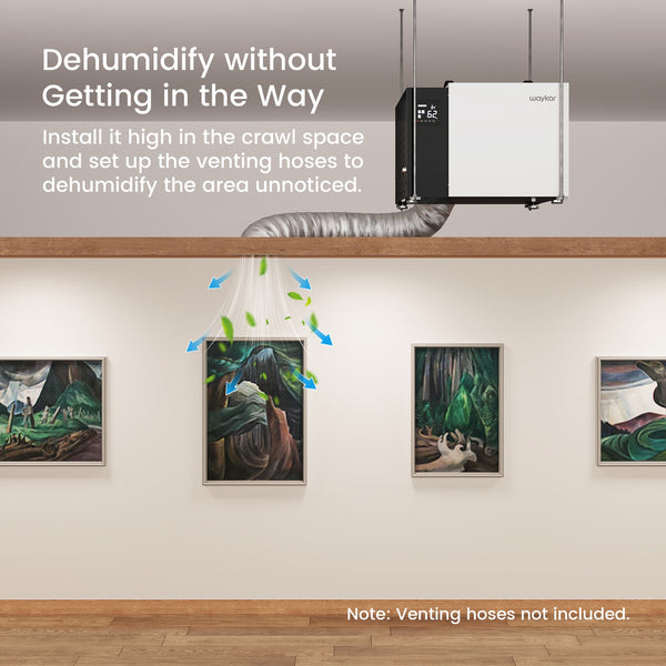 158 Pints Ductable Crawlspace Dehumidifier with Pump and Drain Hose (Optional Remote Controller)