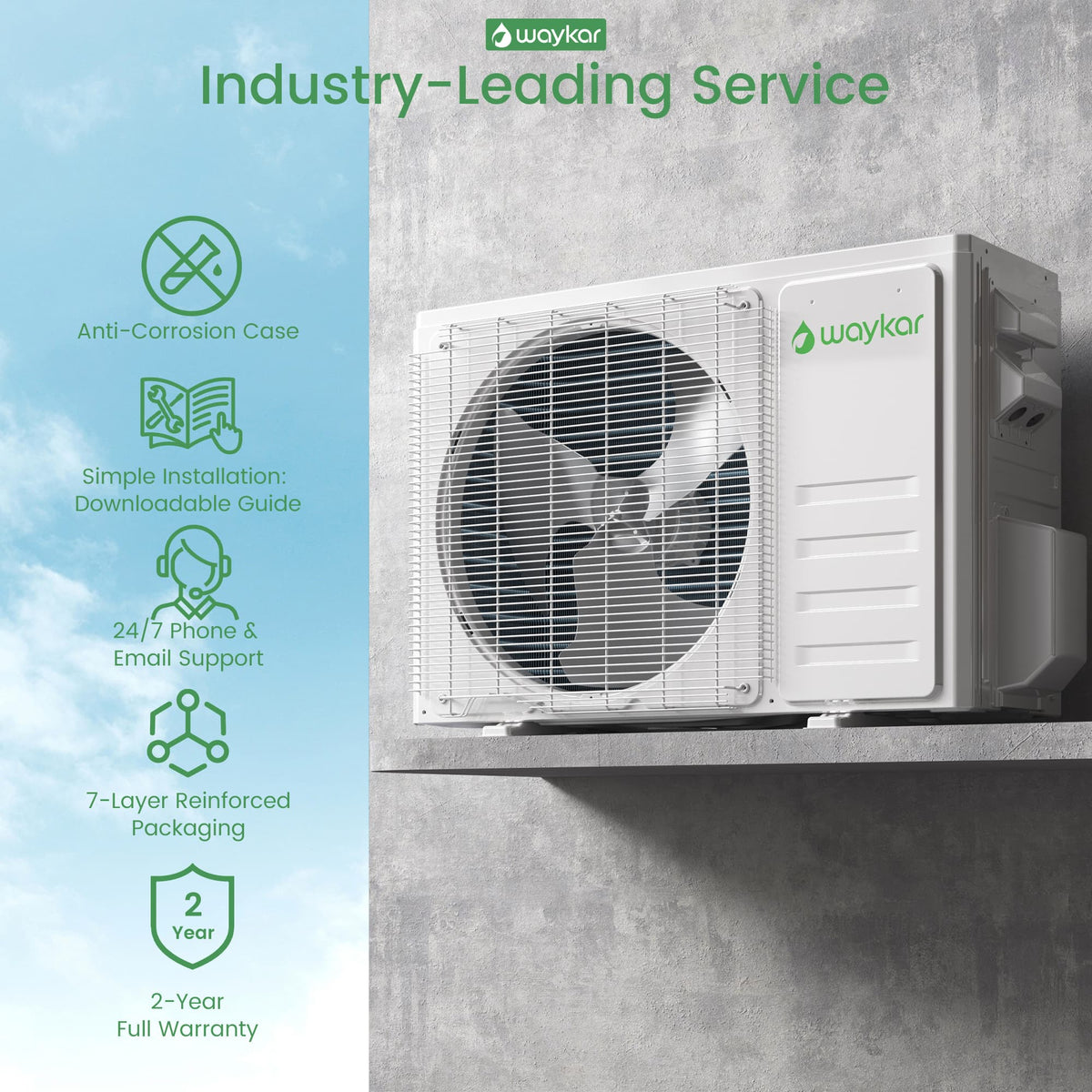 12,000 BTU Ductless Mini Split Air Conditioner & Heater, 20.5 SEER2 Efficient with App Control