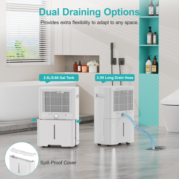 Kesnos 16, 23, 35 Pint Energy Star Dehumidifier for Home Basement Large Room,Max 80 Pint, 5500 Sq. Ft Commercial Grade - Auto Defrost, Ultra Quiet 40dB, Auto Comfort Mode, Dual Drain Option