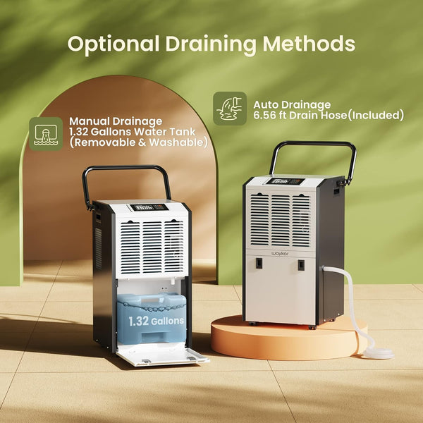 155 Pints Commercial Dehumidifier : For Spaces up to 8,000 sq ft with Drain Hose