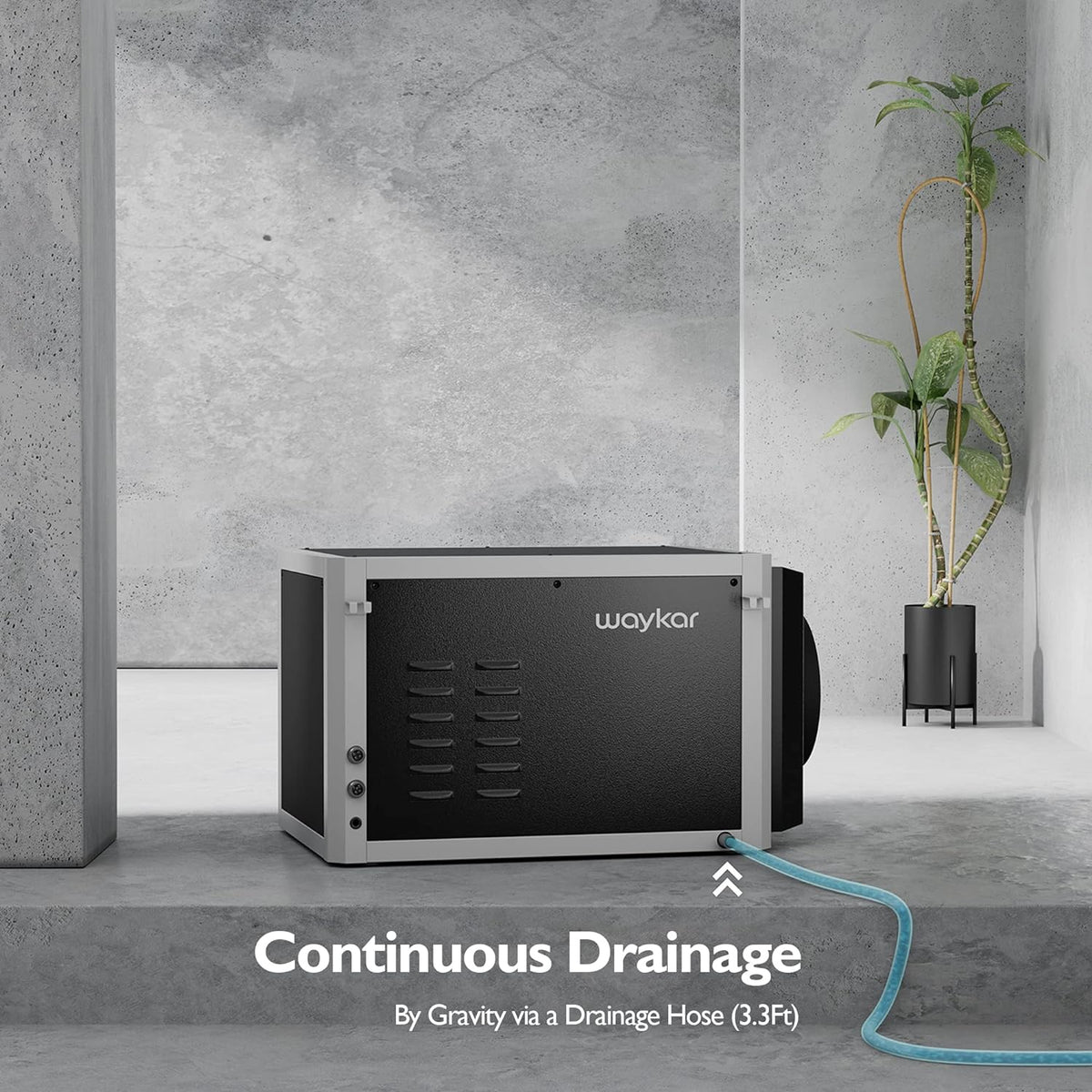 155-Pint Commercial Dehumidifier for Crawl Spaces up to 6,500 Sq. Ft  with Drain Hose and Washable Filter