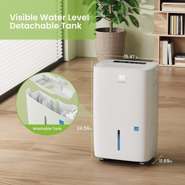 130-Pint Commercial and Industrial Dehumidifier: For spaces up to 6,500 Sq. Ft with 2.04 Gal Water Tank