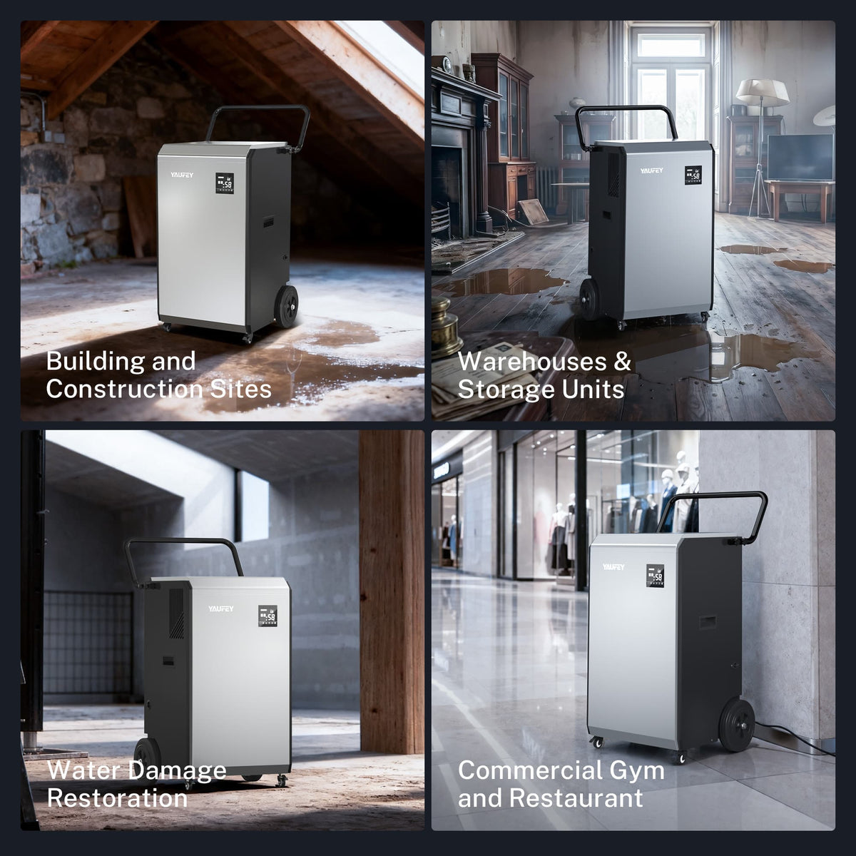 Pre-Sale: 320 Pints Commercial Dehumidifier, 970W Industrial Dehumidifier with Pump & Drain Hose