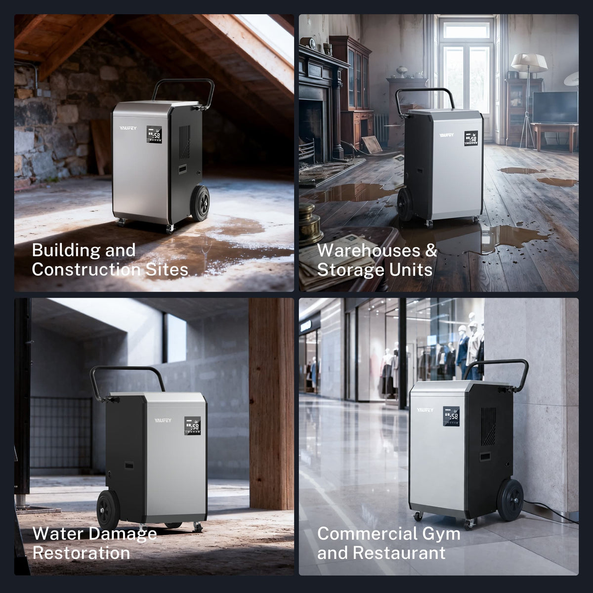 Pre-Sale: 240 Pints Commercial Dehumidifier, 690W Industrial Dehumidifier with Pump & Drain Hose