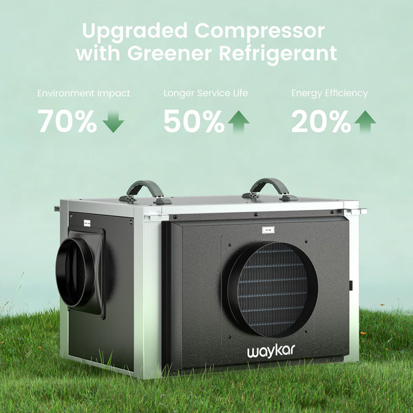 125-Pint Dual Duct Crawlspace Dehumidifier with Pump – Waykar Dehumidifier