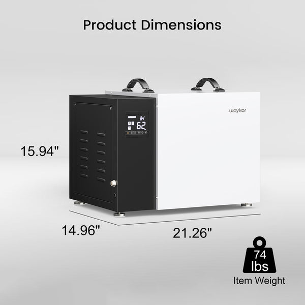 158 Pints Crawlspace Dehumidifier with Built-in Pump, 6,500 Sq. Ft. Basement Dehumidifier