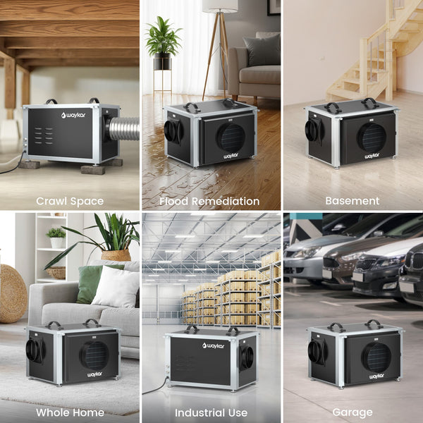 125-Pint Dual Duct Crawlspace Dehumidifier with Pump – Waykar Dehumidifier