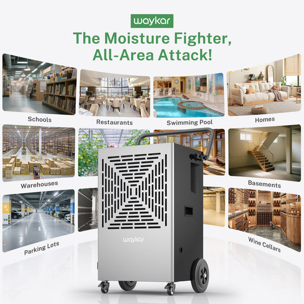 Commercial Grade Dehumidifiers up to 216 Pints, Large Dehumidifiers with Pump for Basement