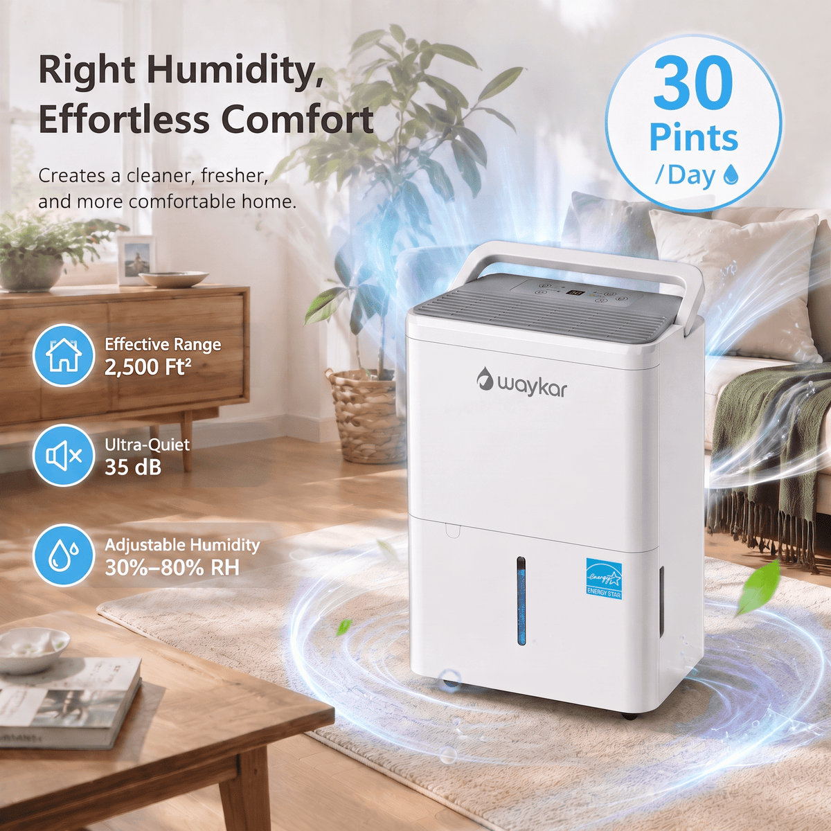 Pre-Sale: 30 Pints Dehumidifier with Auto Comfort Mode