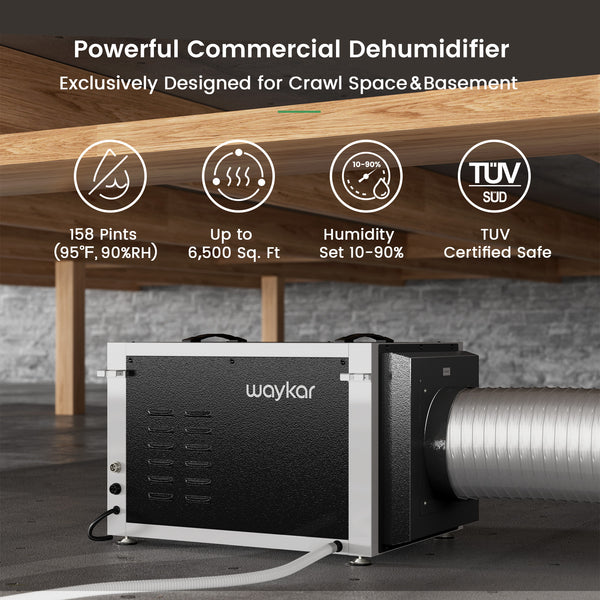 158 Pints Crawlspace Dehumidifier with Wired Remote