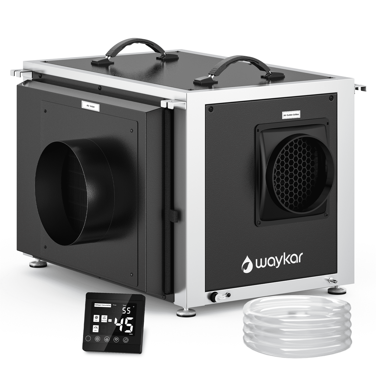 Waykar 216 Pint Crawl Space Dehumidifier with Pump & Remote, Dual Duct Commercial Basement Dehumidifier Model#AFD3.5DPM
