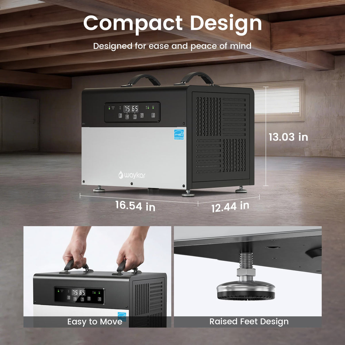 Waykar  70 Pints ENERGY STAR Crawl Space Dehumidifier with Pump