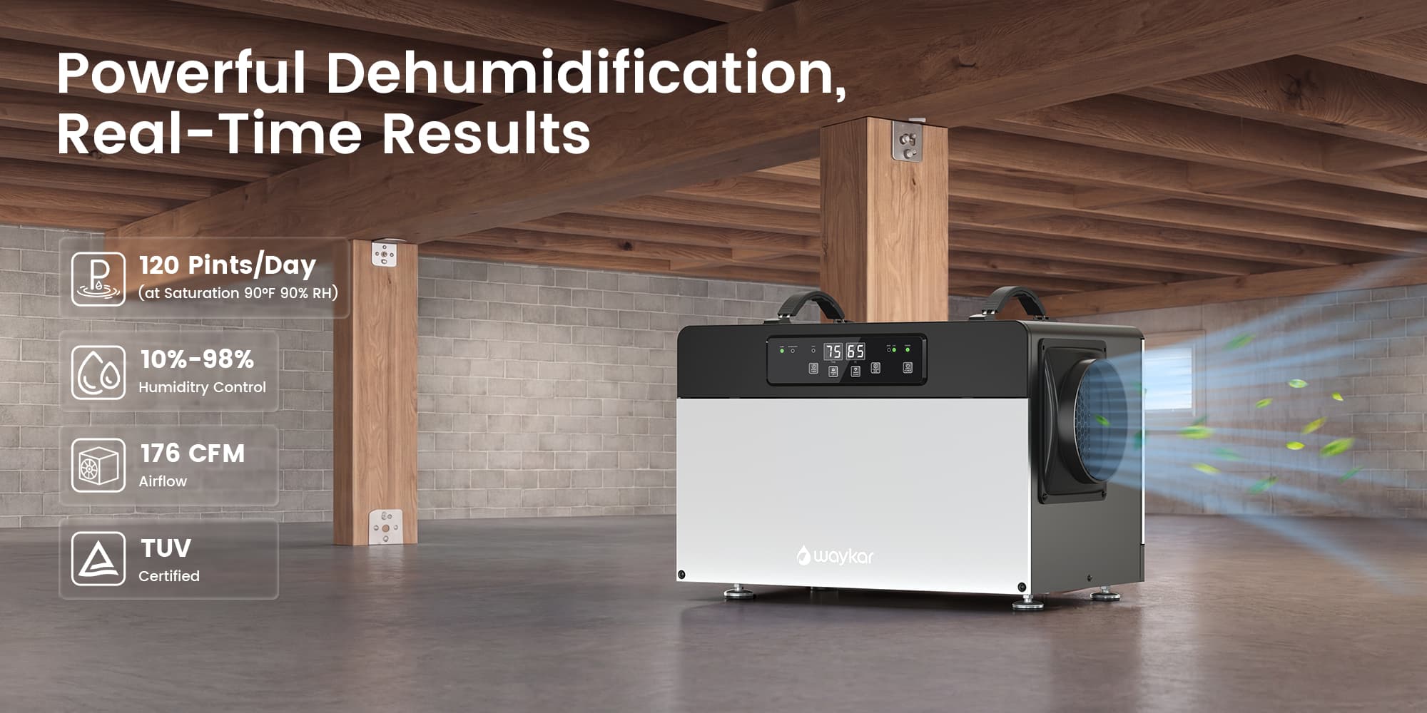 125 Pints Crawl Space Dehumidifier