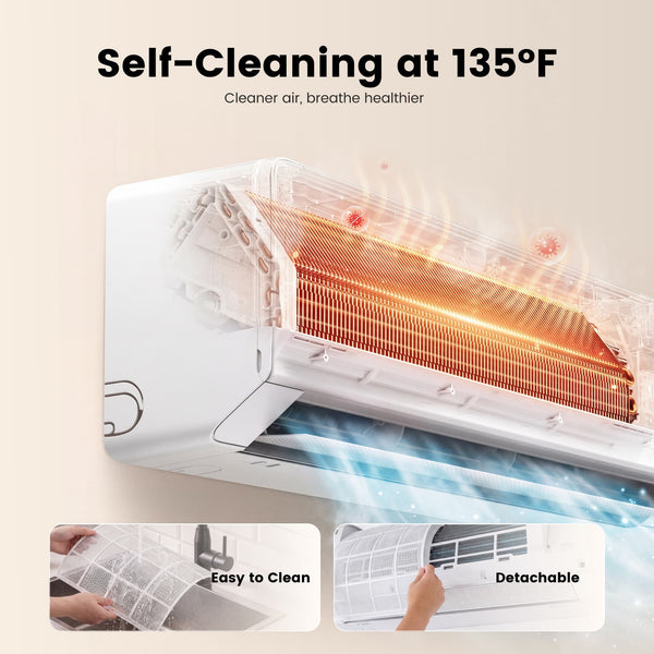 Waykar 24000 BTU Mini Split Air Conditioner and Heater, 230V 22 SEER2 WiFi Smart Inverter Ductless AC, R32 Pre-Charged, 22dB Ultra Quiet, Alexa, Cools/Heats 2000 Sq.Ft.