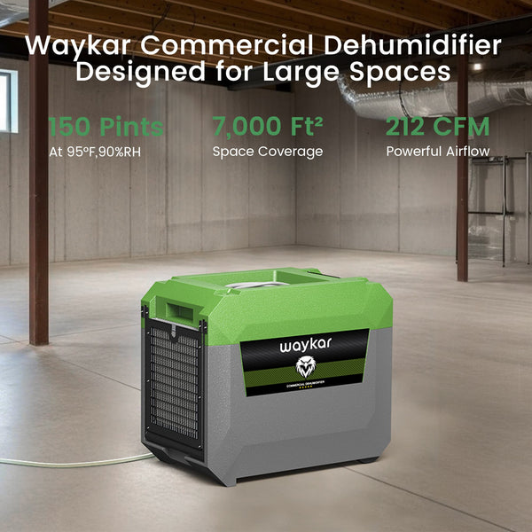 150 Pints Commercial Dehumidifier with Pump for Basement Warehouse & Job Sites