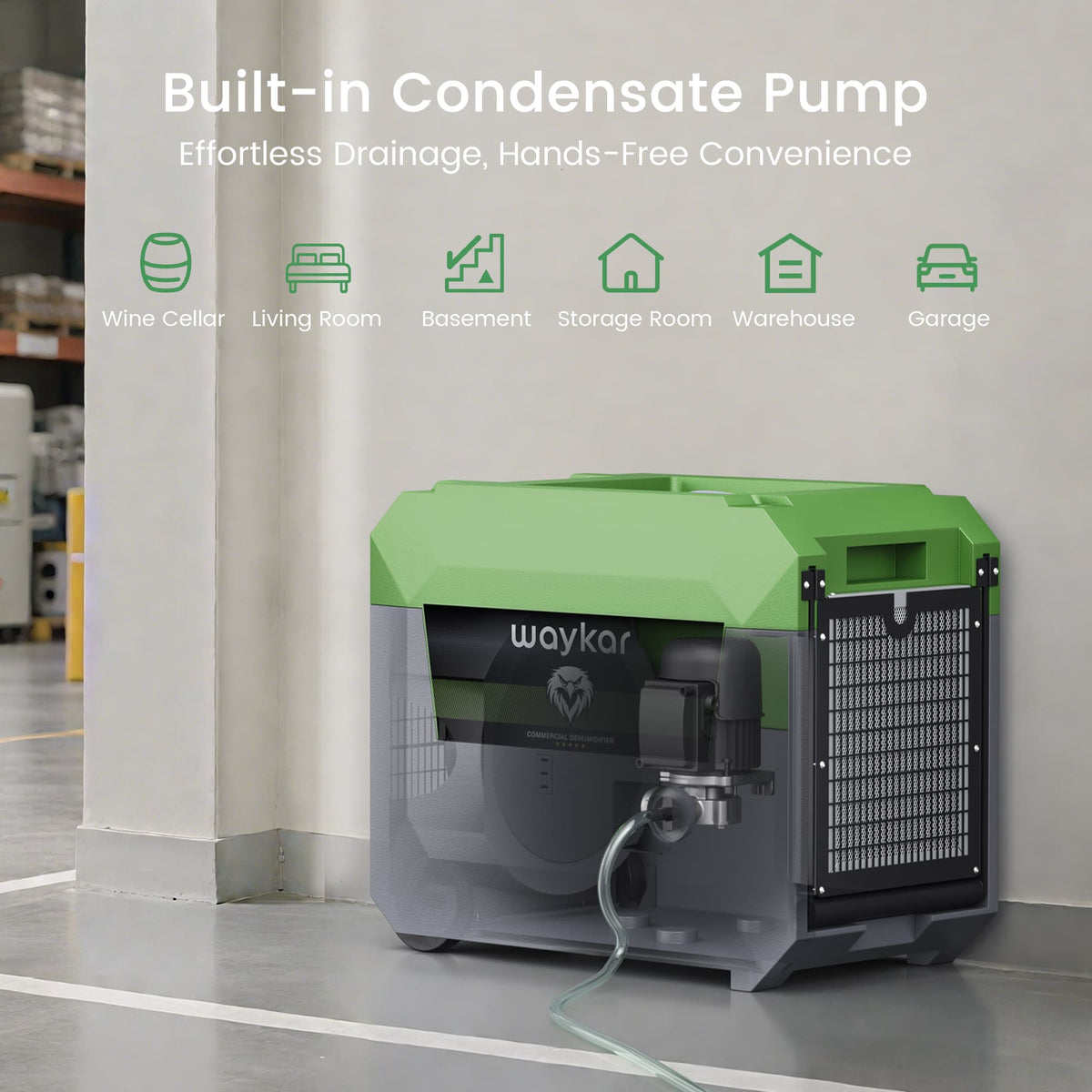 150 Pints Commercial Dehumidifier with Pump for Basement Warehouse & Job Sites