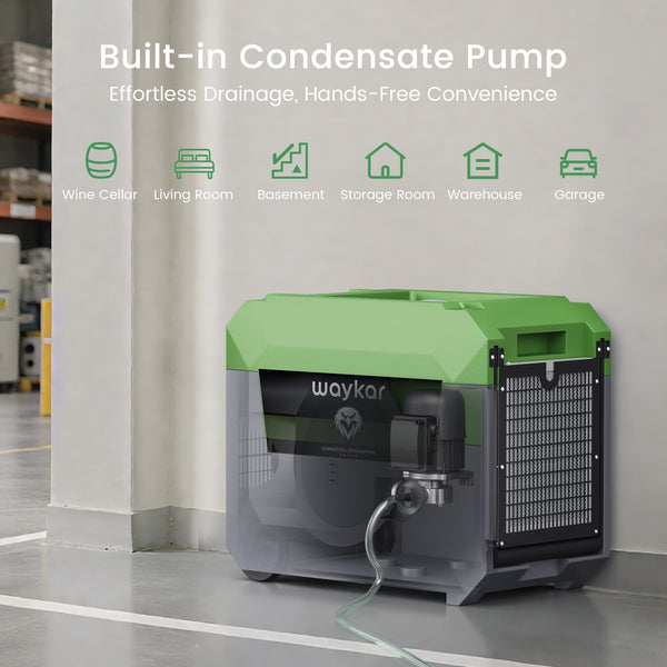 150 Pints Commercial Dehumidifier with Pump for Basement Warehouse & Job Sites