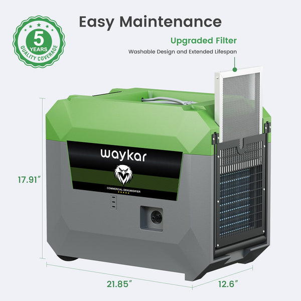 150 Pints Commercial Dehumidifier with Pump for Basement Warehouse & Job Sites