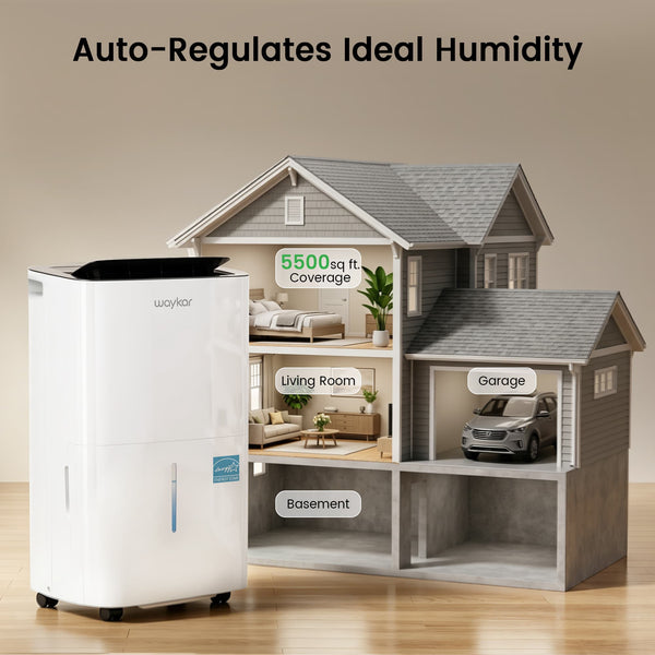 Waykar ENERGY STAR Home Dehumidifier with Auto Air Swing Model#CHWA80B