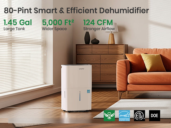 Waykar ENERGY STAR Home Dehumidifier with Auto Air Swing Model#CHWA80B