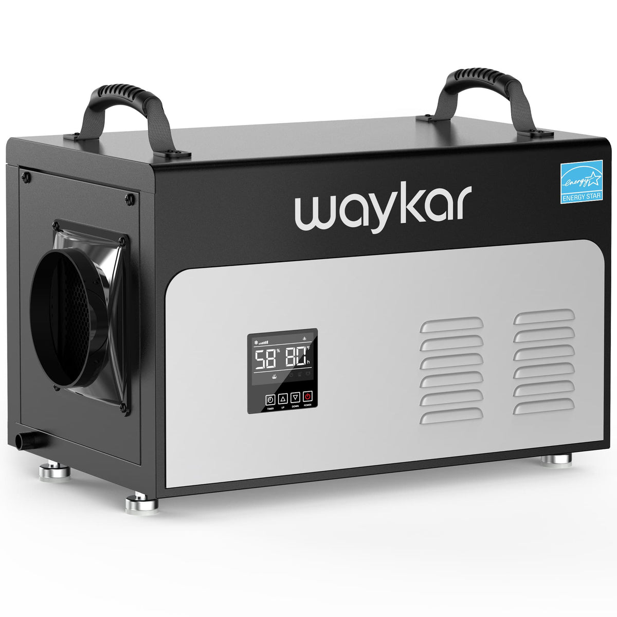 Waykar 130 Pints Energy Star Commercial Dehumidifier with Pump and Drain Hose, Crawl Space Dehumidifier