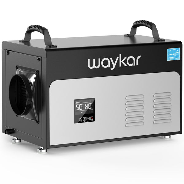 Waykar 130 Pints Energy Star Commercial Dehumidifier with Pump and Drain Hose, Crawl Space Dehumidifier