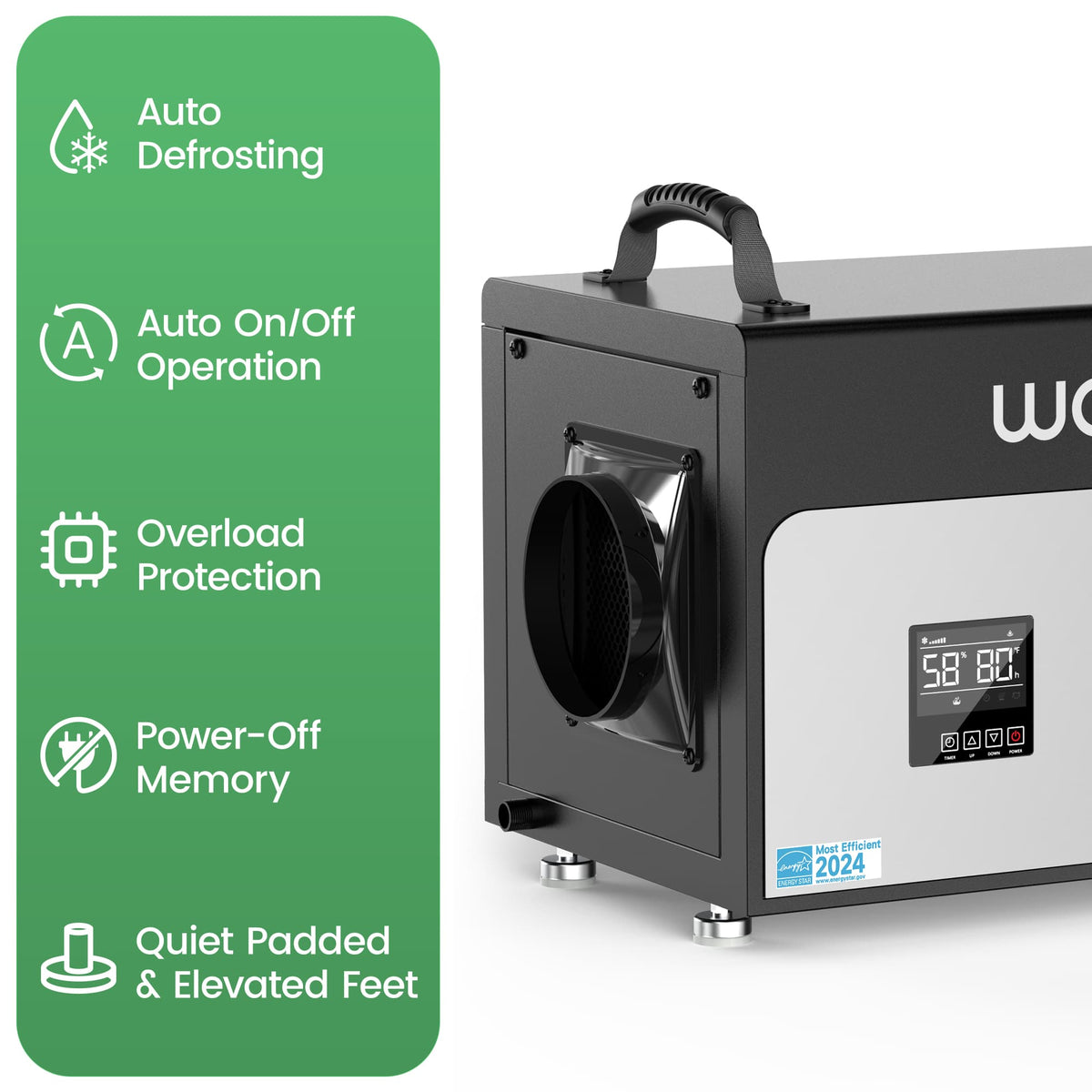 130 Pints ENERGY STAR Commercial Dehumidifier for Crawl Spaces
