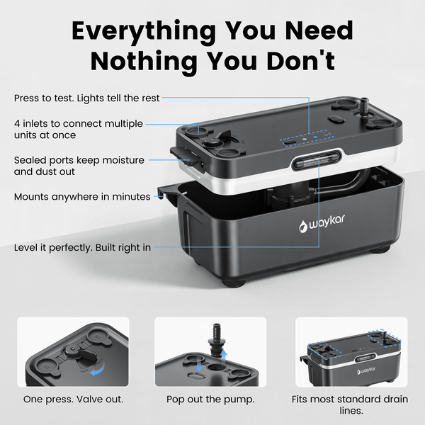 Waykar Automatic Condensate Pump for HVAC & Mini-Split Systems