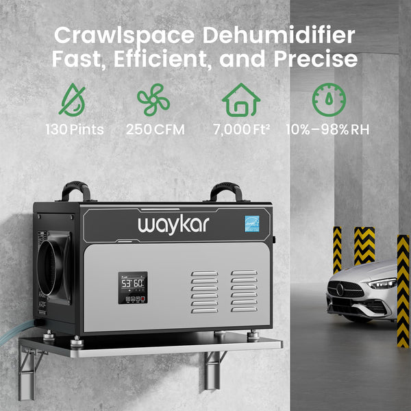 130 Pints ENERGY STAR Crawlspace Dehumidifier, Commercial Dehumidifier with Pump