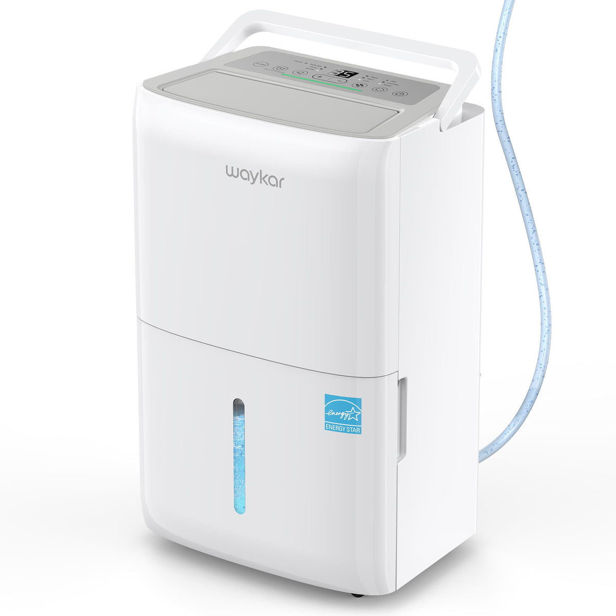 Waykar 50 Pint Energy Star Dehumidifier with Pump for Basement, 7000 Sq. Ft, Auto Defrost, Self-Drying, Ultra Quiet