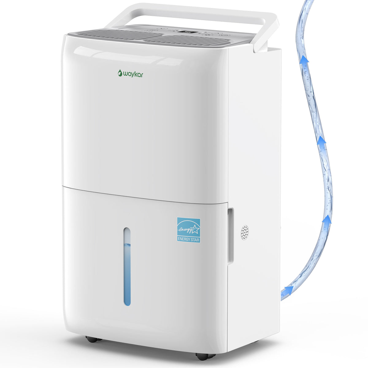 Waykar 150 Pint Dehumidifier with Built in Pump, for Basements & Home up to 7000 Sq Ft, Portable Quiet Dehumidifier with Continuous Drain, Auto Defrost, 50 Pint DOE Energy Star