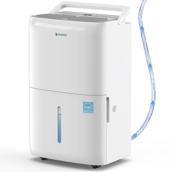 Waykar 150 Pint Dehumidifier with Built in Pump, for Basements & Home up to 7000 Sq Ft, Portable Quiet Dehumidifier with Continuous Drain, Auto Defrost, 50 Pint DOE Energy Star