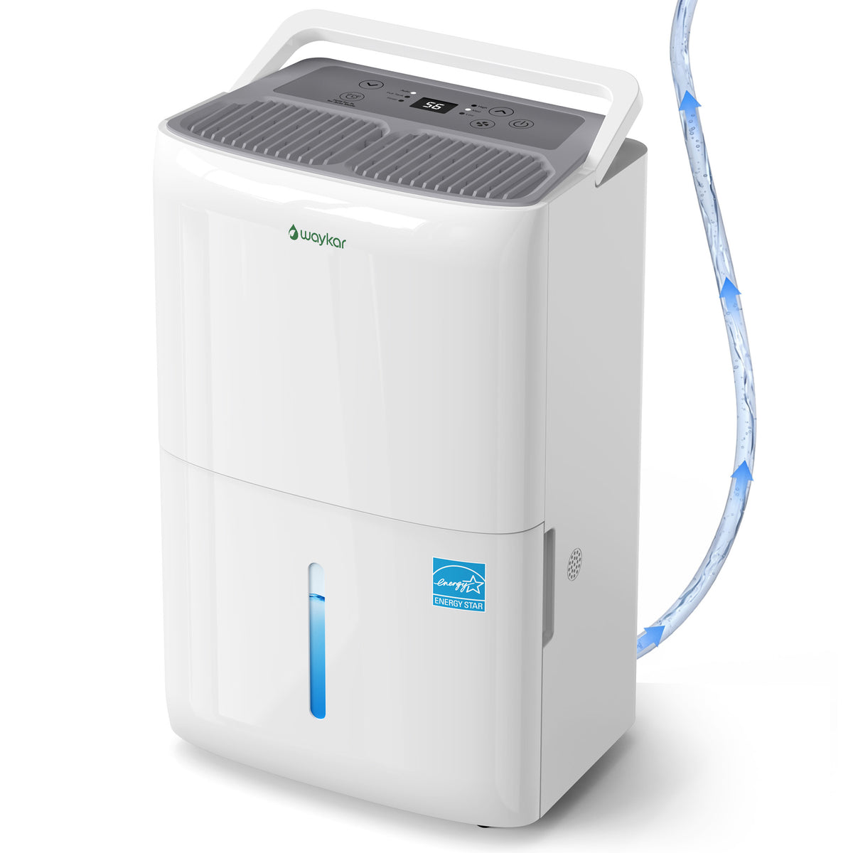 Waykar 150 Pint Dehumidifier with Built in Pump, for Basements & Home up to 7000 Sq Ft, Portable Quiet Dehumidifier with Continuous Drain, Auto Defrost, 50 Pint DOE Energy Star