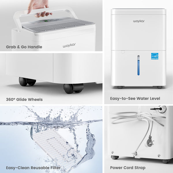 30 Pints ENERGY STAR 2025 Home Dehumidifier for Basement