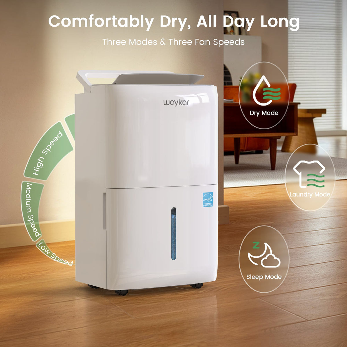 ENERGY STAR Dehumidifier with Colored Humidistat:  80, 120, or 150 Pints