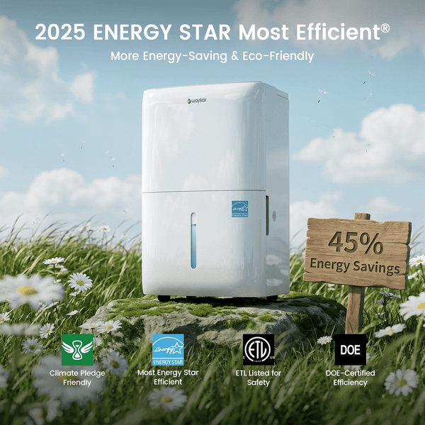 Waykar ENERGY STAR Home Dehumidifier with Garden Hose Drain Option