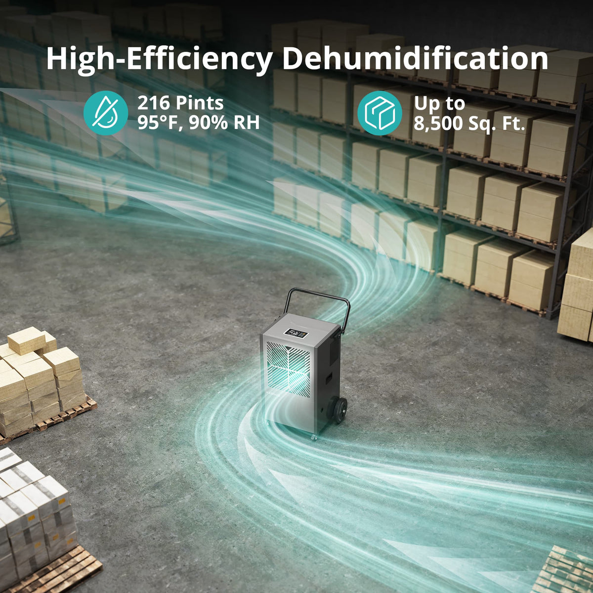 Pre-Sale: Commercial Dehumidifier with Pump & Drain Hose, 155 or 216 Pints Optional