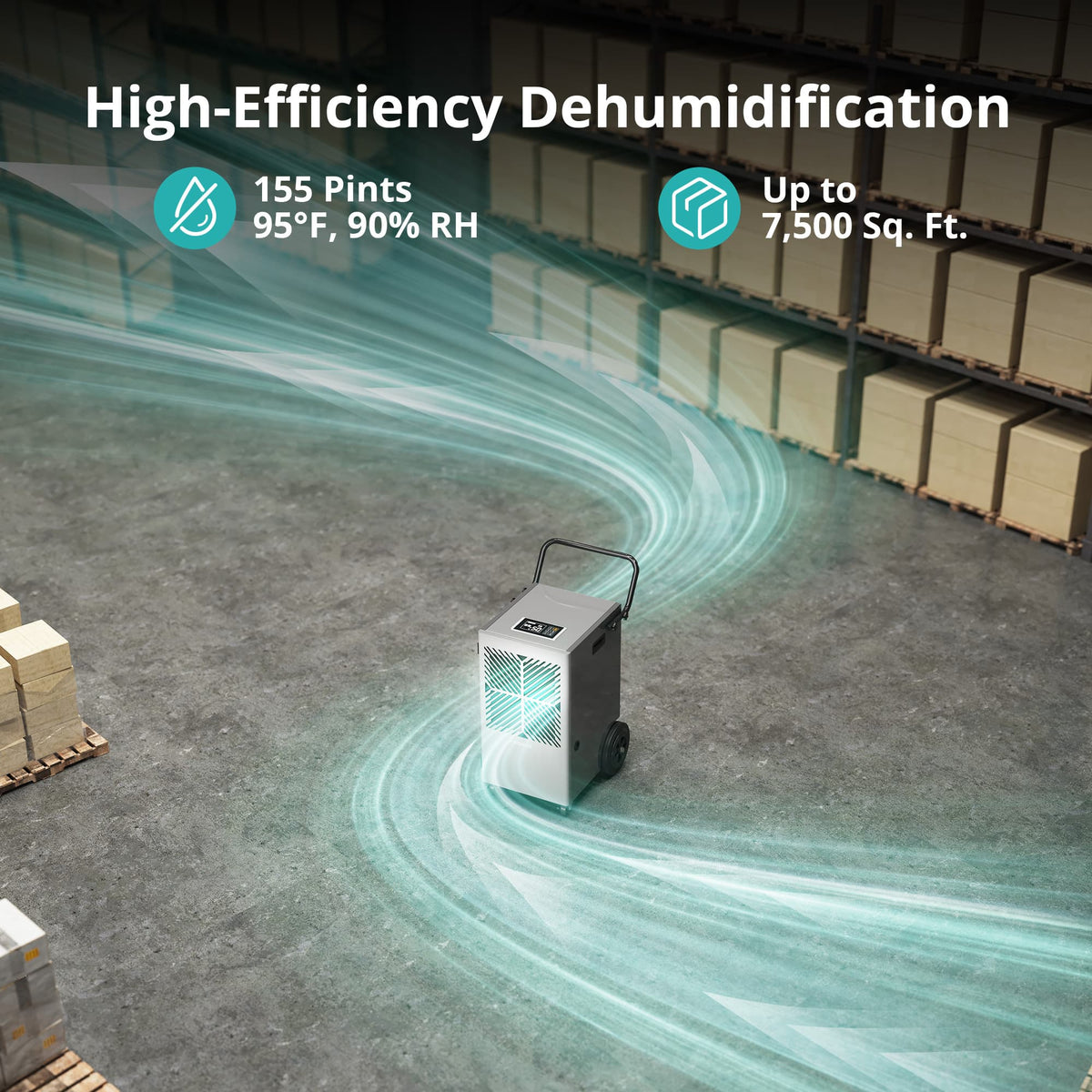 Pre-Sale: Commercial Dehumidifier with Pump & Drain Hose, 155 or 216 Pints Optional