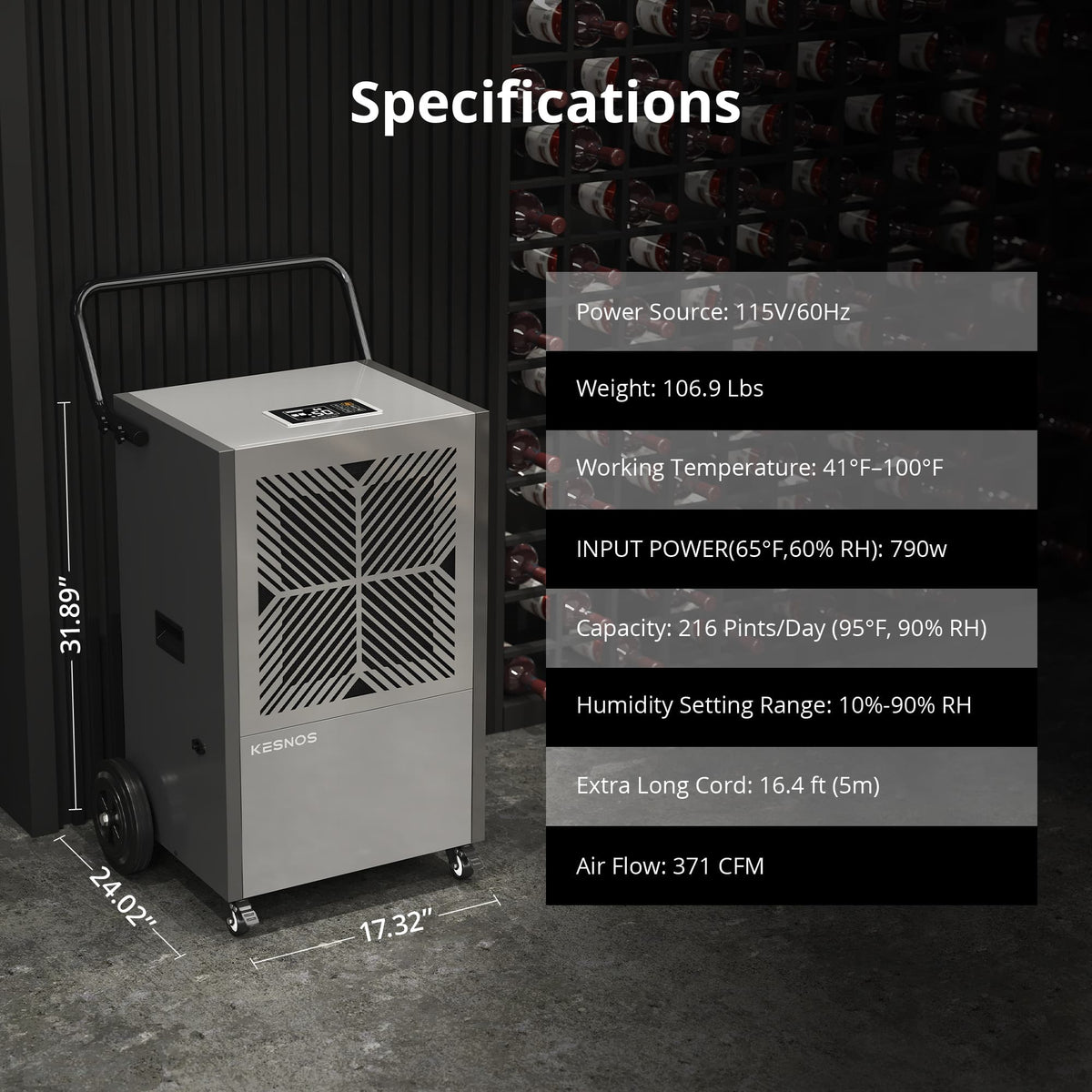Pre-Sale: Commercial Dehumidifier with Pump & Drain Hose, 155 or 216 Pints Optional