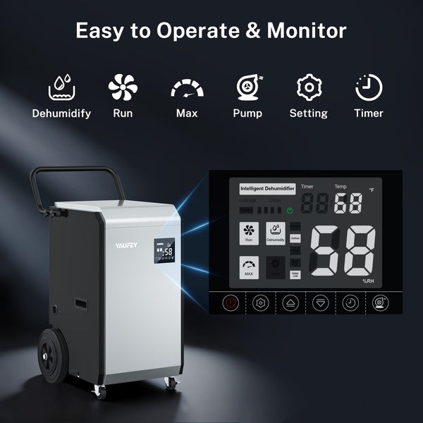 Pre-Sale: 160 Pints Commercial Dehumidifier, 520W Industrial Dehumidifier with Pump & Drain Hose