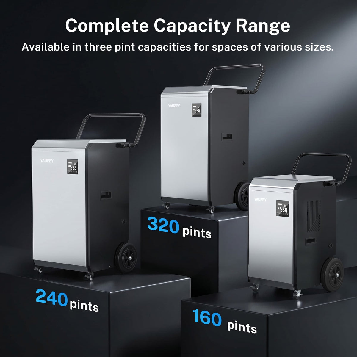 Pre-Sale: 160 Pints Commercial Dehumidifier, 520W Industrial Dehumidifier with Pump & Drain Hose