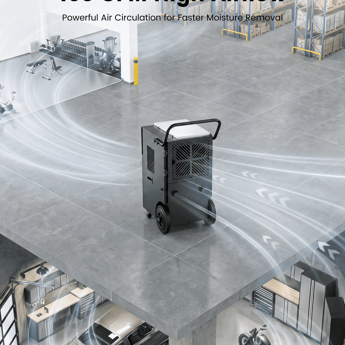 Waykar Commercial Dehumidifier for Basements, Warehouses & Large Spaces – 160/240/320 Pints