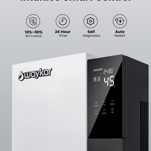 Waykar Commercial Dehumidifier for Basements, Warehouses & Large Spaces – 160/240/320 Pints