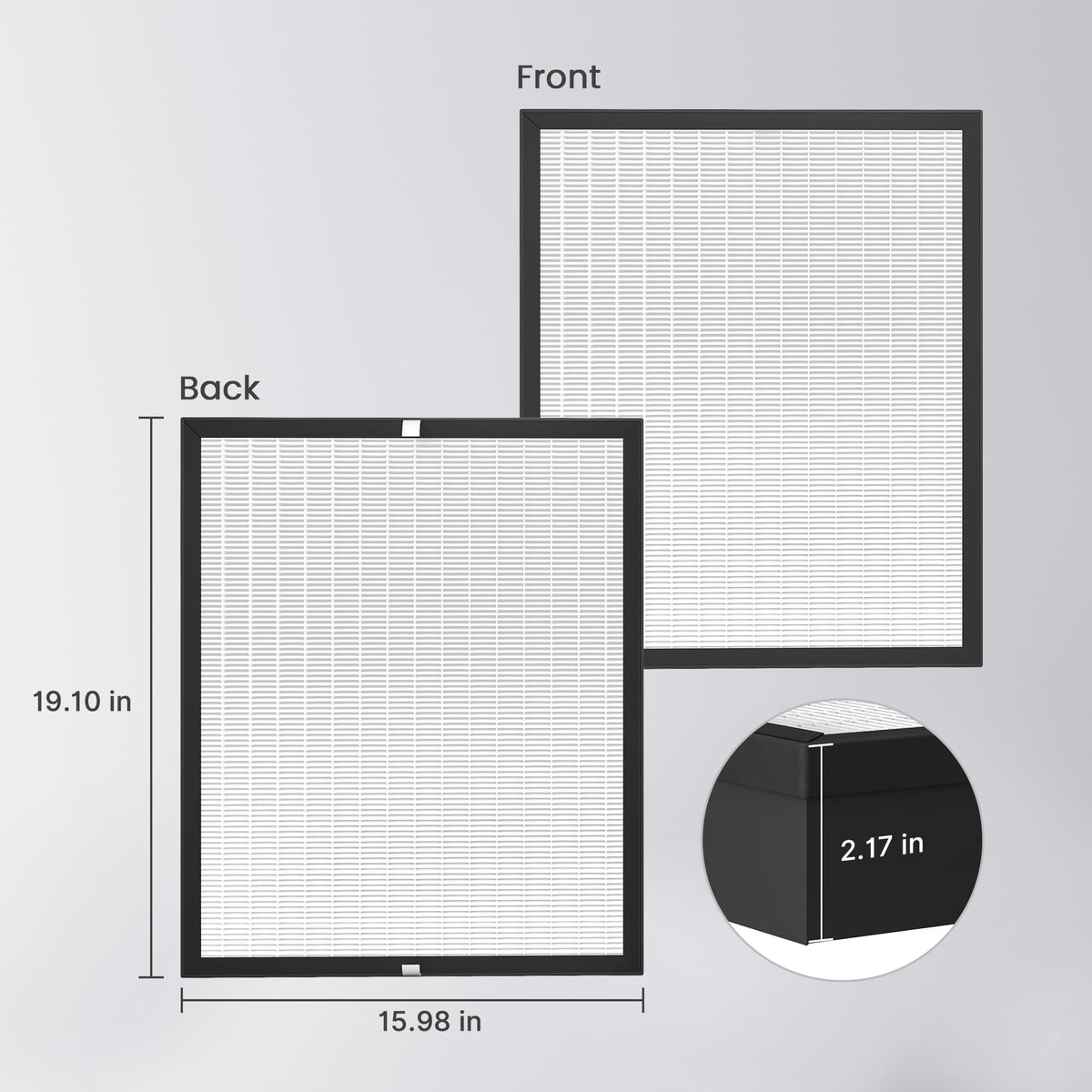 2-Pack HEPA H13 Replacement Filter Set for Air Scrubber
