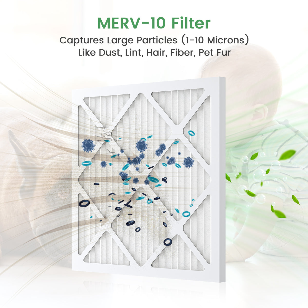 5-Pack MERV-10 Replacement Filter Set – Fully Compatible with Waykar 550 CFM Air Scrubber [FPWL40A]