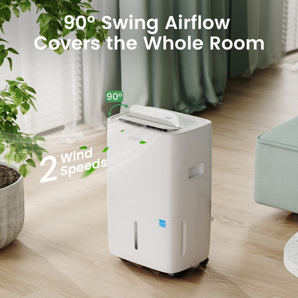 Waykar 120 Pints Energy Star Dehumidifier for Spaces up to 6,000 Sq. Ft at Home, in Basements and Large Rooms with Drain Hose and 1.14 Gallons Water Tank [JD025CE-120]