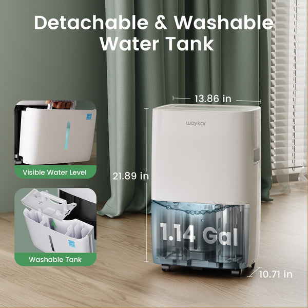 Waykar 120 Pints Energy Star Dehumidifier for Spaces up to 6,000 Sq. Ft at Home, in Basements and Large Rooms with Drain Hose and 1.14 Gallons Water Tank [JD025CE-120]