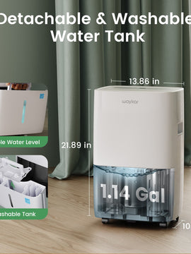 120 Pints Energy Star Dehumidifier for Spaces up to 6,000 Sq. Ft at Home, in Basements and Large Rooms with Drain Hose and 1.14 Gallons Water Tank